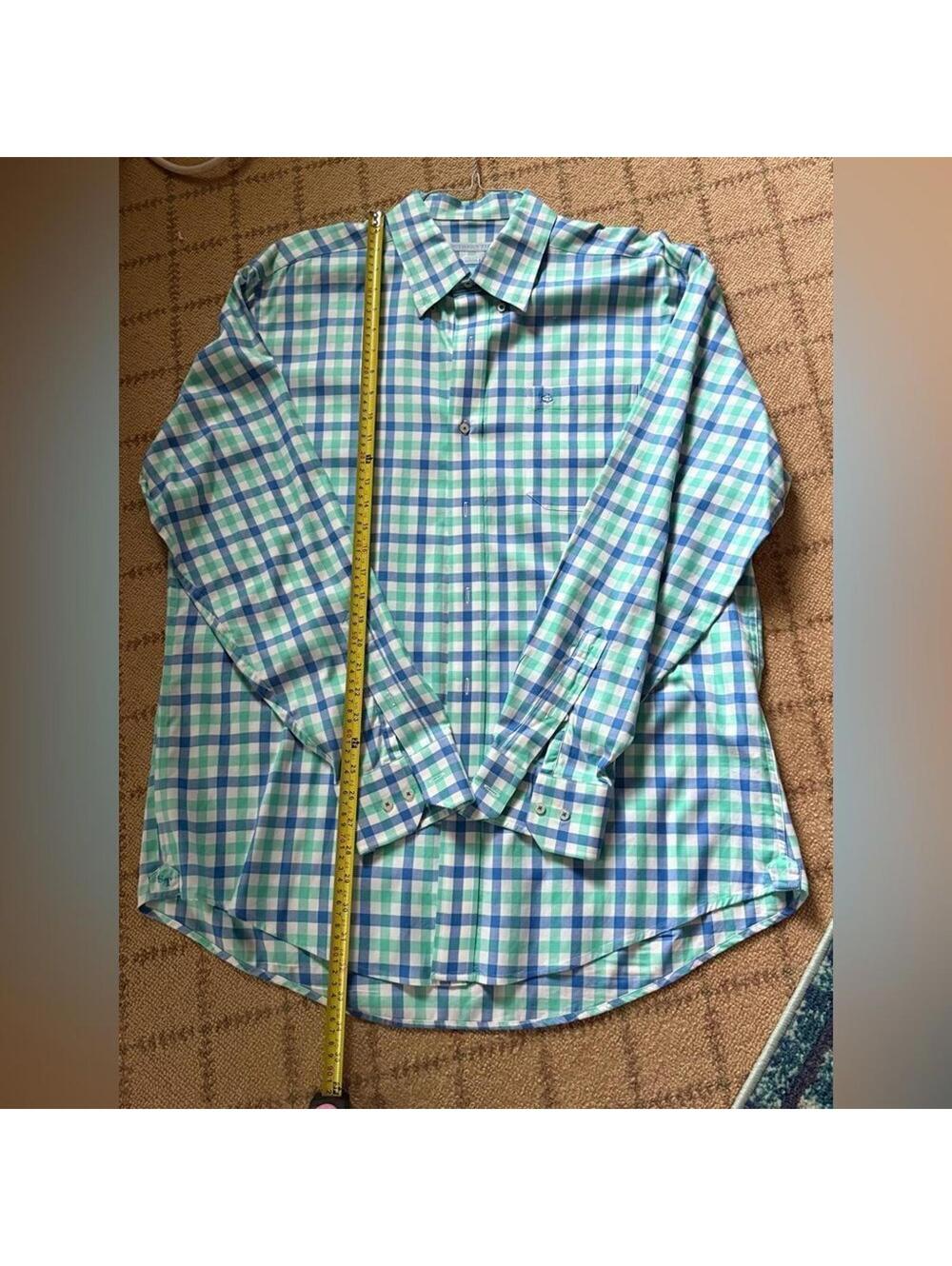Southern Tide bright gingham checked long sleeve button down shirt L - Picture 4 of 10